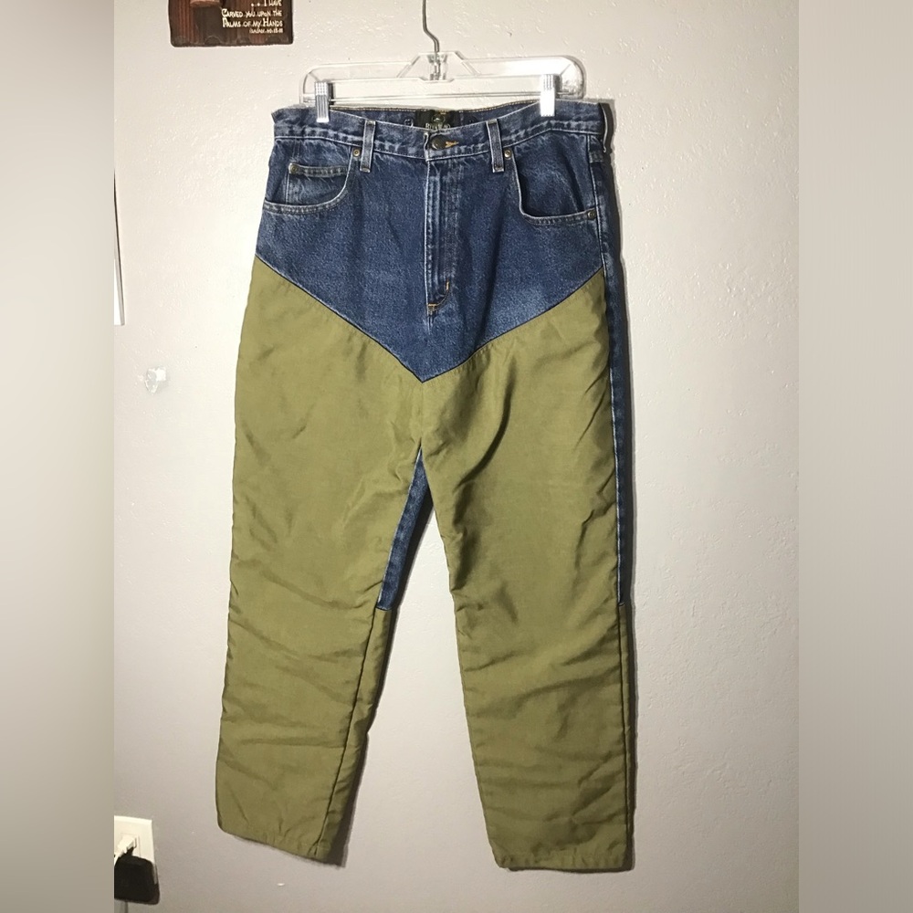 RED HEAD VINTAGE MEN’S JEANS BLUE AND GREEN DENIM HUNTING Sz 34 X 32